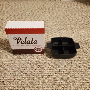 SCENTSY Velata Fondue Sampling Dish Square (Black) Fun Fondue RETIRED NIB